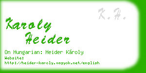 karoly heider business card